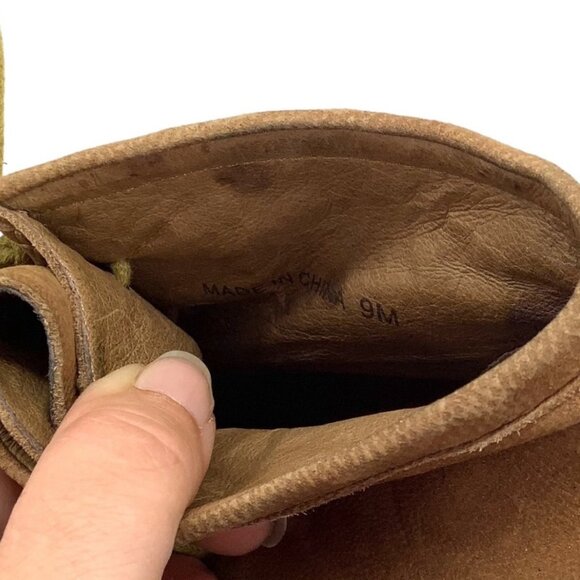 DOLCE VITA Women's 9 Jada Moc Toe Heeled Booties Ankle Boots Nubuck Leather Tan - Picture 8 of 9